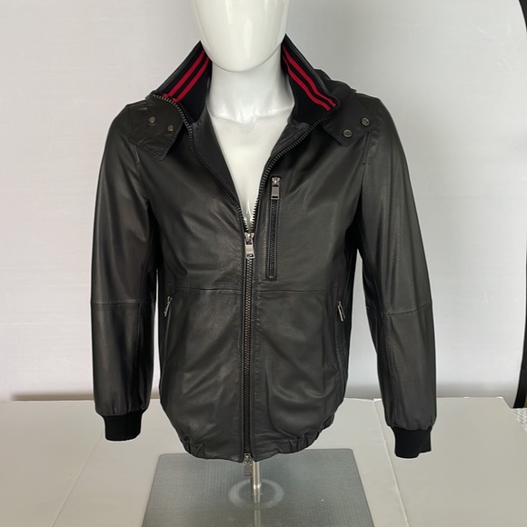 Hugo Boss Mens Leather Jacket - Picture 3 of 14
